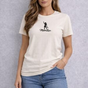 White T-shirt with black logo